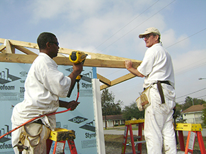 Participants in Prison Fellowship's intensive reentry program build houses for Houston families in partnership with Habitat for Humanity.