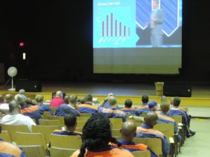 Prisoners at the Muskegon Correctional Facility participate in the 2016 Global Leadership Summit