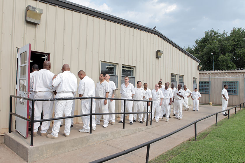 prisoners line up at carol vance