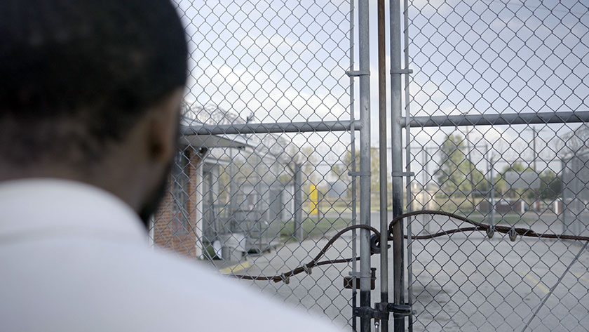 prisoner approached prison gates