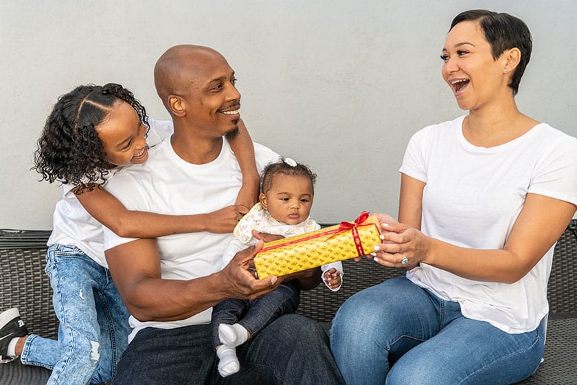black family laughing together