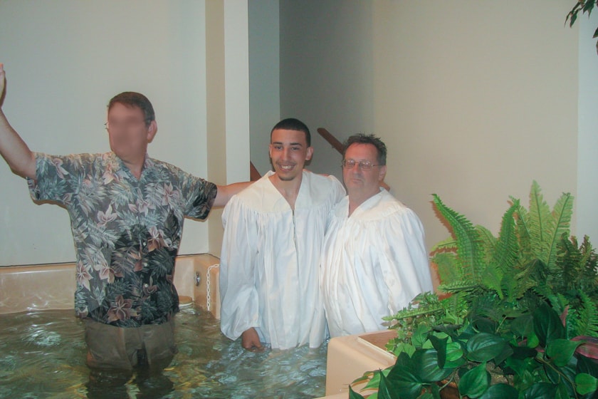 StephenCouldryElbert_Blurred Pastor Stephen Couldry, center, with his mentor, Elbert (right).