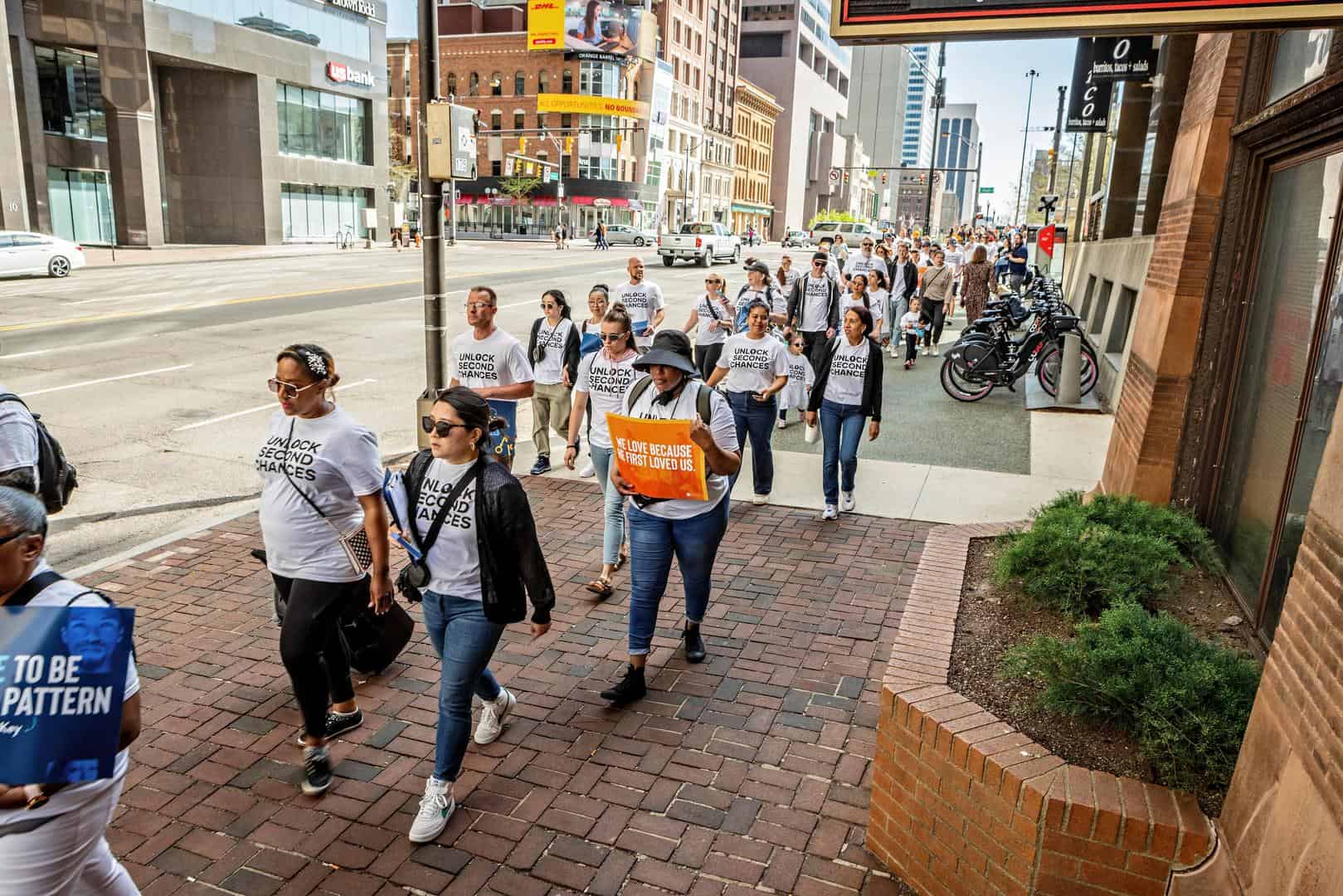 Photos of The Road to Second Chances Prayer Walk in Columbus, Ohio in April 2023.